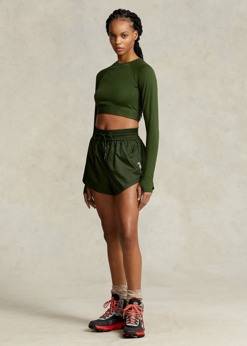Short Layered Ripstop-Jersey Drawstring Mujer Verdes | YGFL72135 - vista 1