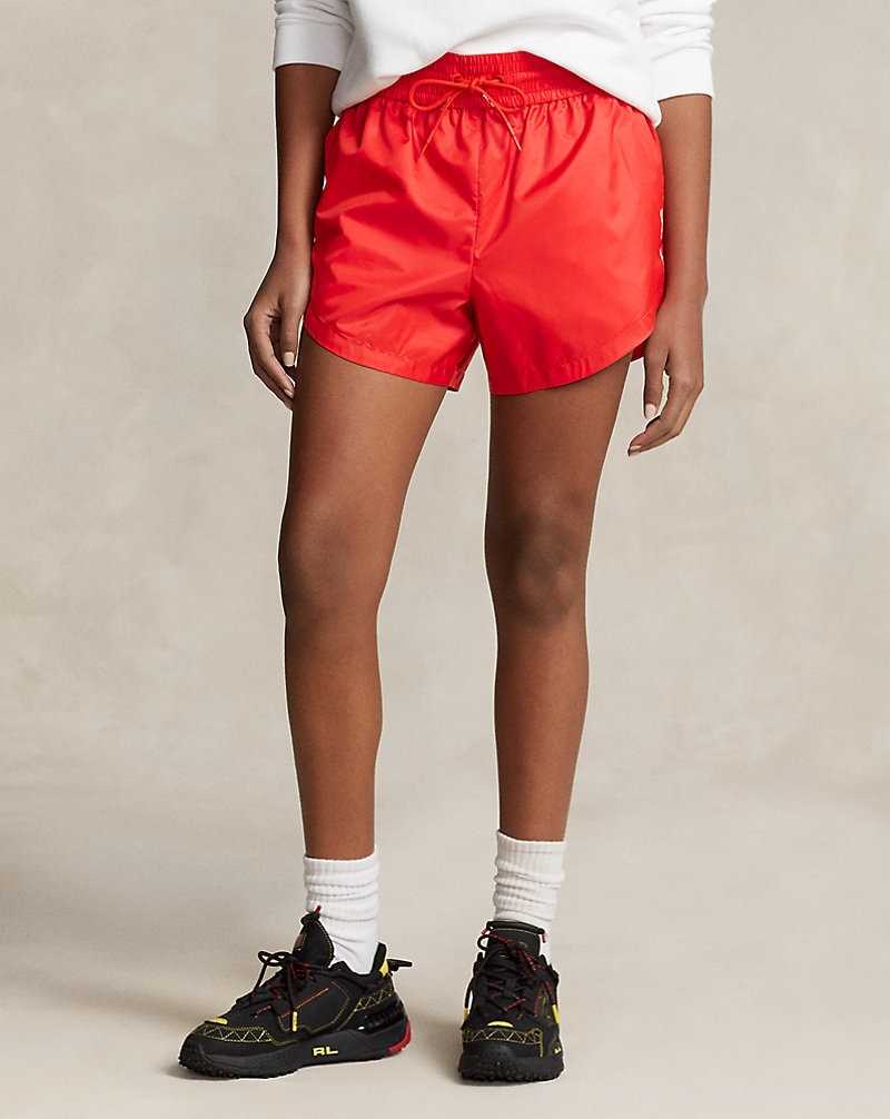 Short Ralph Lauren Layered Ripstop-Jersey Drawstring Mujer Bright Poppy | GMHTQEU-06 - vista 3
