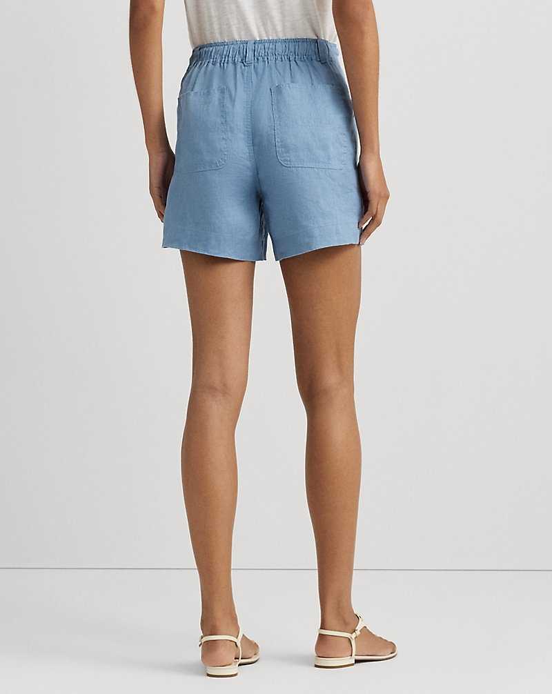 Short Ralph Lauren Linen Tassel-Drawcord Mujer Azur | TFXHWDN-65 - vista 4