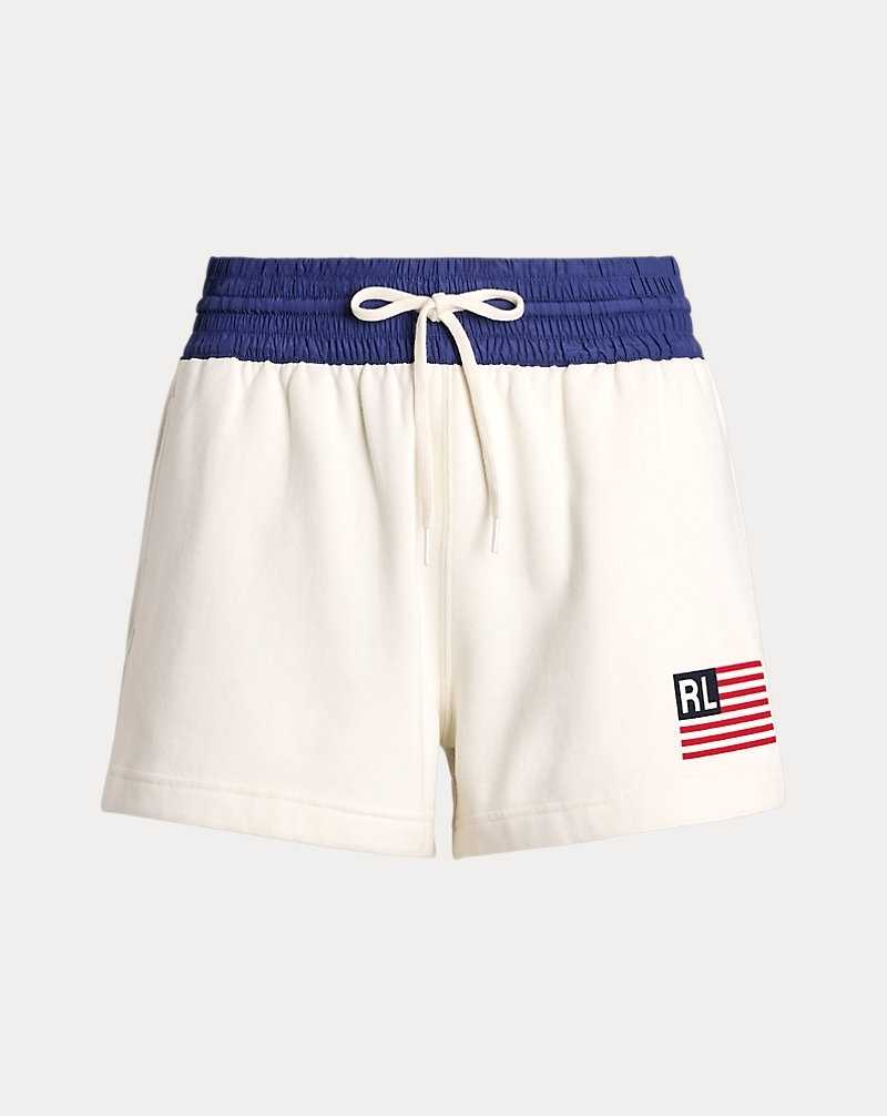Short Ralph Lauren Logo Flag Fleece Drawstring Mujer Blancos | SZCAYRG-14 - vista 2
