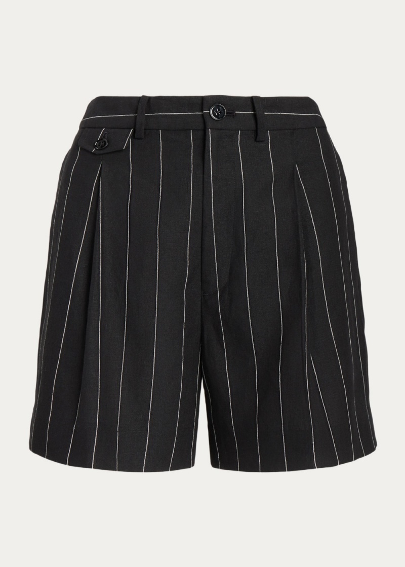 Short Pinstripe Plisado Linen Mujer Creme | FXZT17908 - vista 2