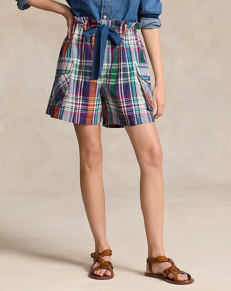 Short Ralph Lauren Plaid Drawstring Cargo Mujer Verdes | SMIDXRT-69 - vista 3