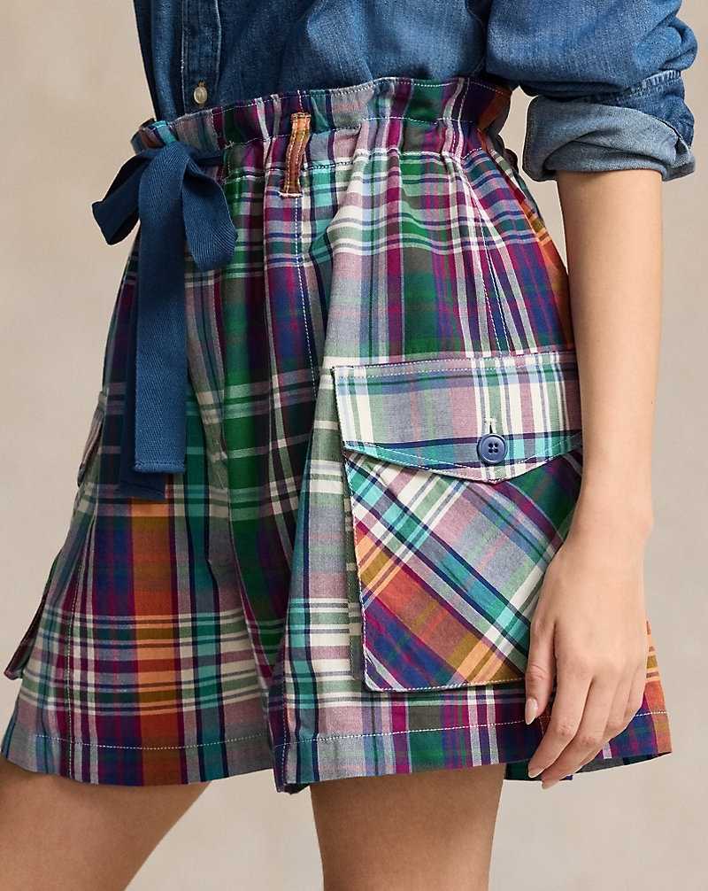 Short Ralph Lauren Plaid Drawstring Cargo Mujer Verdes | SMIDXRT-69 - vista 5