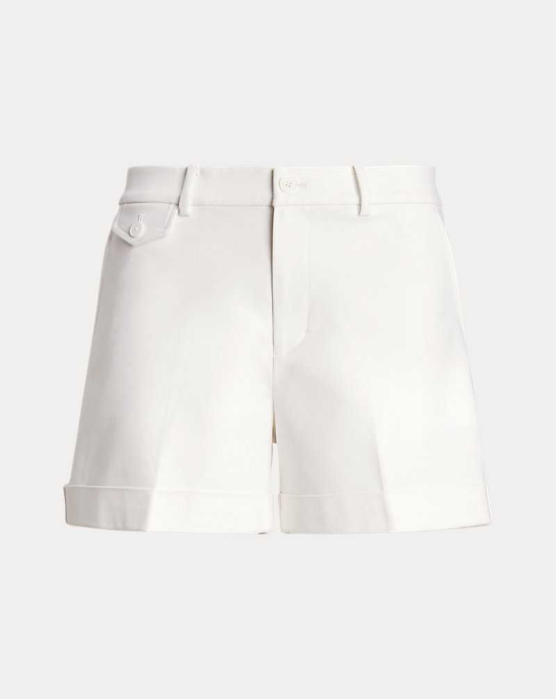 Short Ralph Lauren Pleated Double-Faced Cotton Mujer Blancos | IMWBDQJ-02 - vista 2