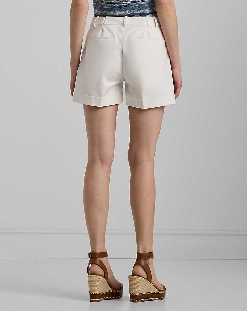 Short Ralph Lauren Pleated Double-Faced Cotton Mujer Blancos | IMWBDQJ-02 - vista 4