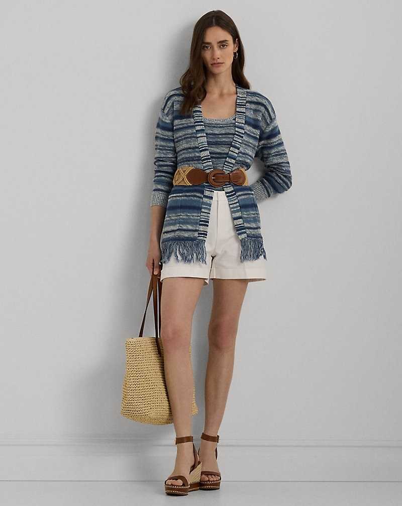 Short Ralph Lauren Pleated Double-Faced Cotton Mujer Blancos | IMWBDQJ-02 - vista 1