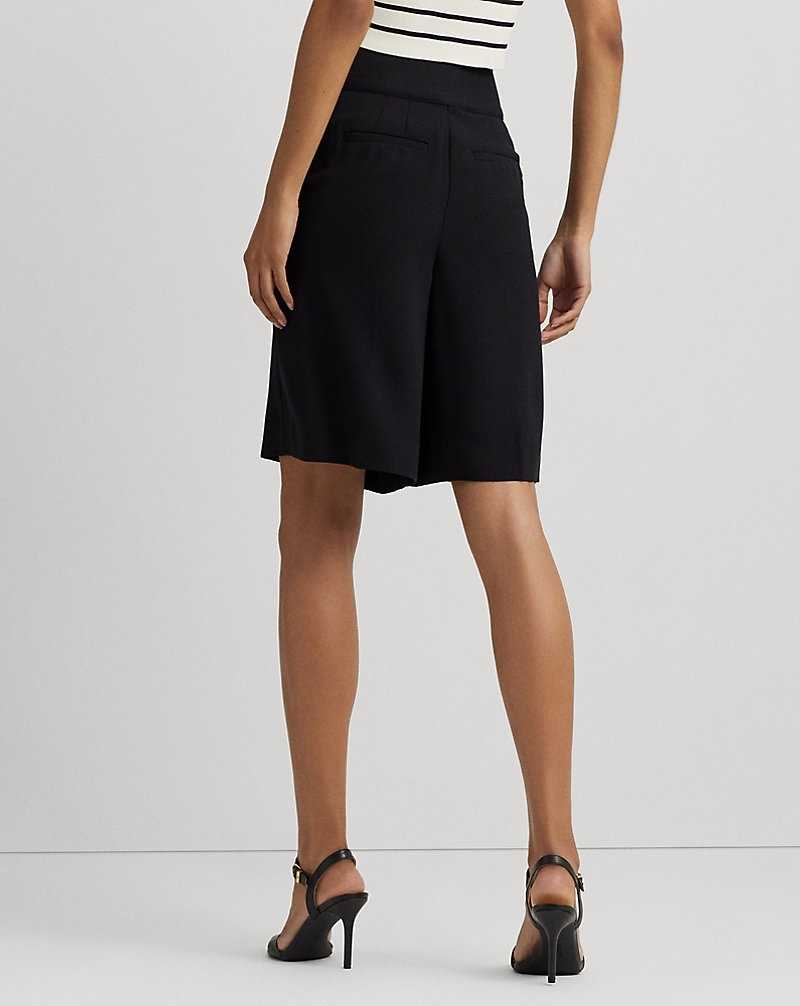 Short Ralph Lauren Pleated Georgette Wide-Leg Mujer Negros | HZJXSMV-83 - vista 4
