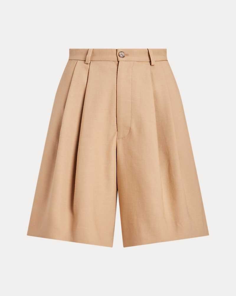 Short Ralph Lauren Relaxed Fit Long Pleated Mujer Monument Tan | EWVNDQY-72 - vista 2