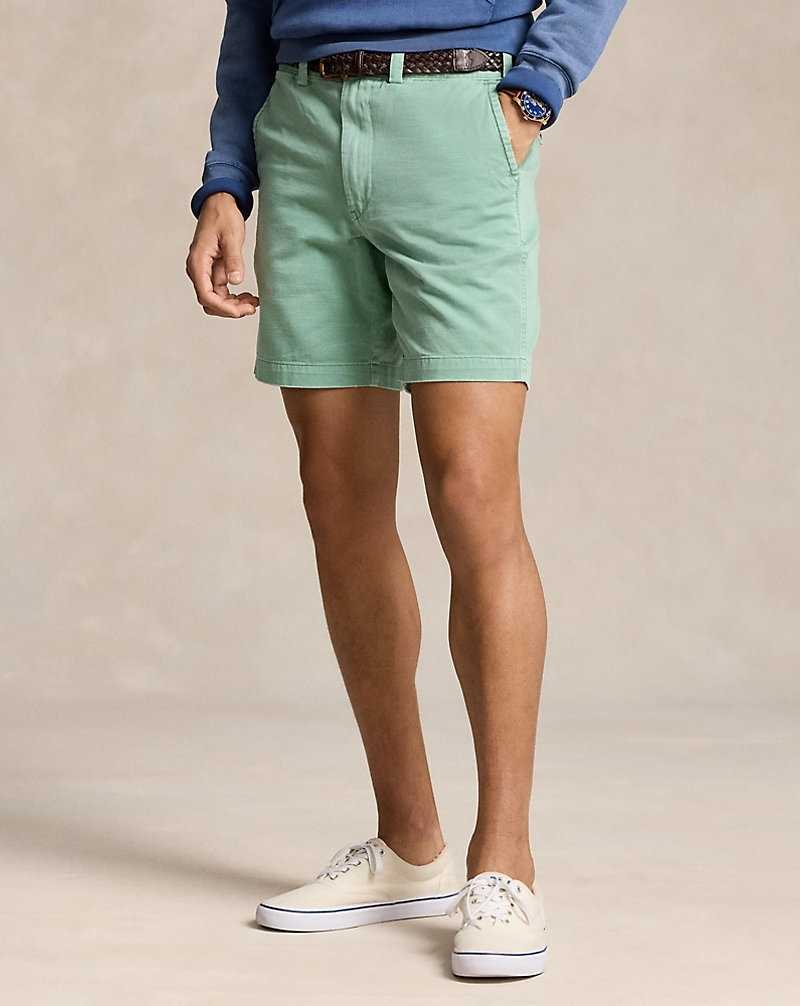 Short Ralph Lauren Salinger 20-cm Straight Fit Chino Hombre Verde Menta | ULMAEWG-84 - vista 3