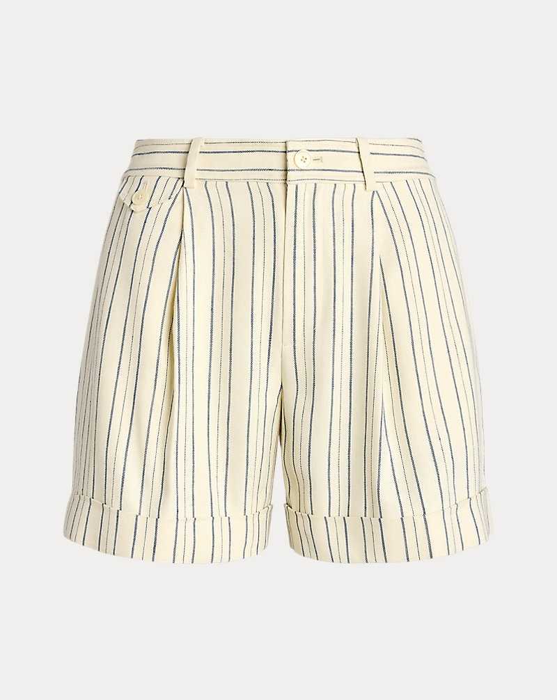 Short Ralph Lauren Striped Pleated Mujer Cream/Blue | SVMETHB-32 - vista 2