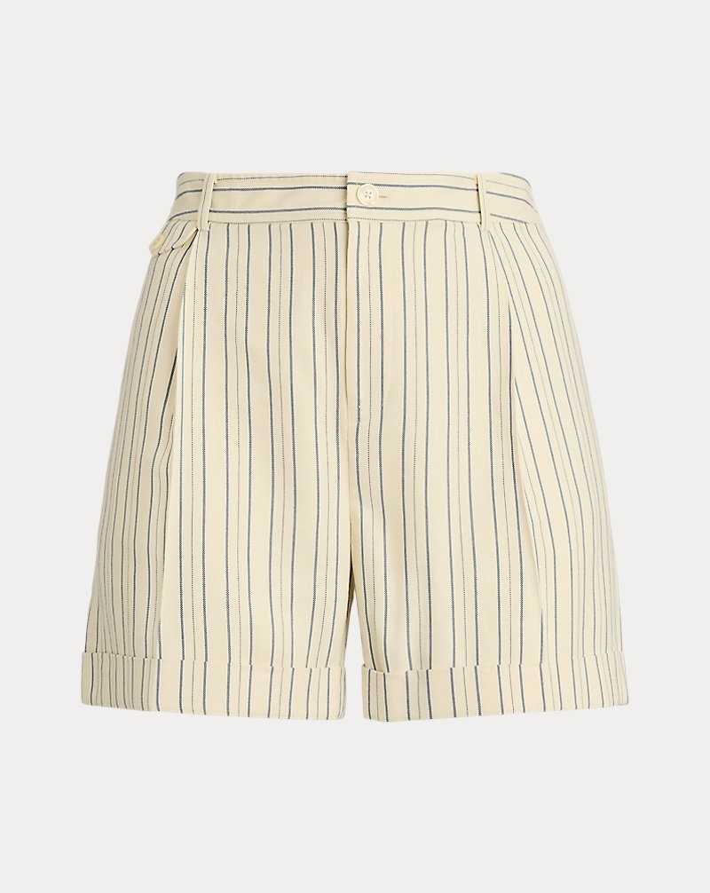 Short Ralph Lauren Striped Pleated Mujer Cream/Blue | KISRNML-98 - vista 2