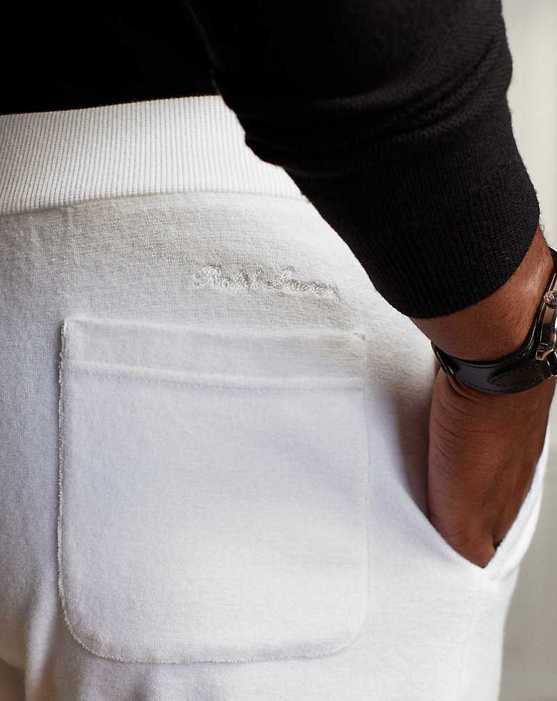 Short Ralph Lauren Terry Drawstring Hombre Blancos | BQDEMGA-04 - vista 5