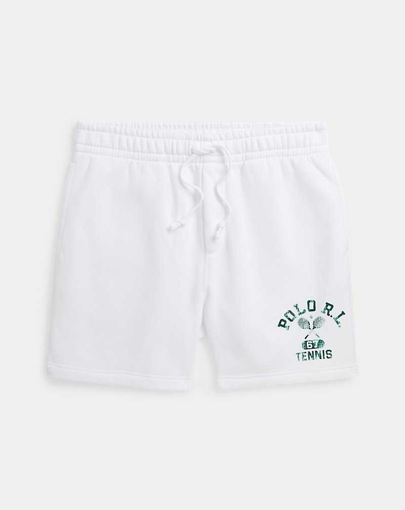 Short Ralph Lauren Wimbledon 14 cm Fleece Graphic Hombre Blancos | HCUKGVL-56 - vista 2