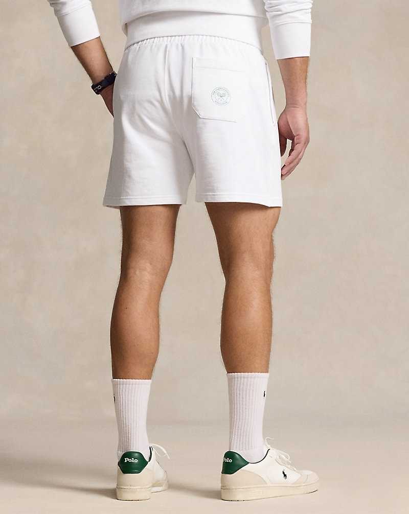 Short Ralph Lauren Wimbledon 14 cm Fleece Graphic Hombre Blancos | HCUKGVL-56 - vista 4
