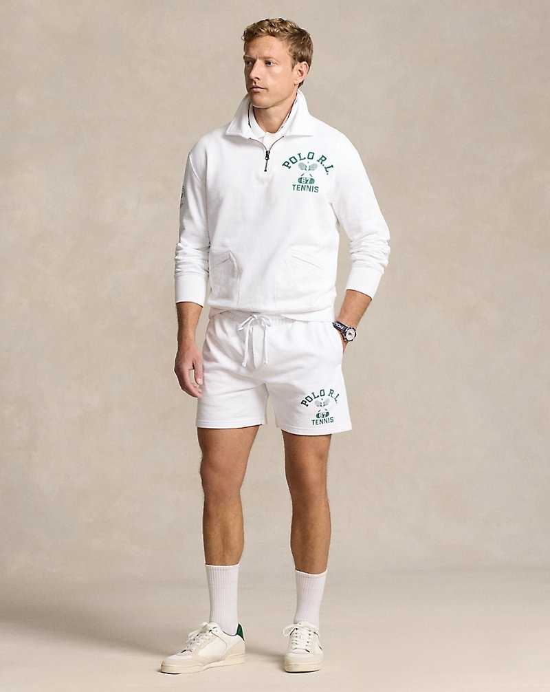 Short Ralph Lauren Wimbledon 14 cm Fleece Graphic Hombre Blancos | HCUKGVL-56 - vista 1
