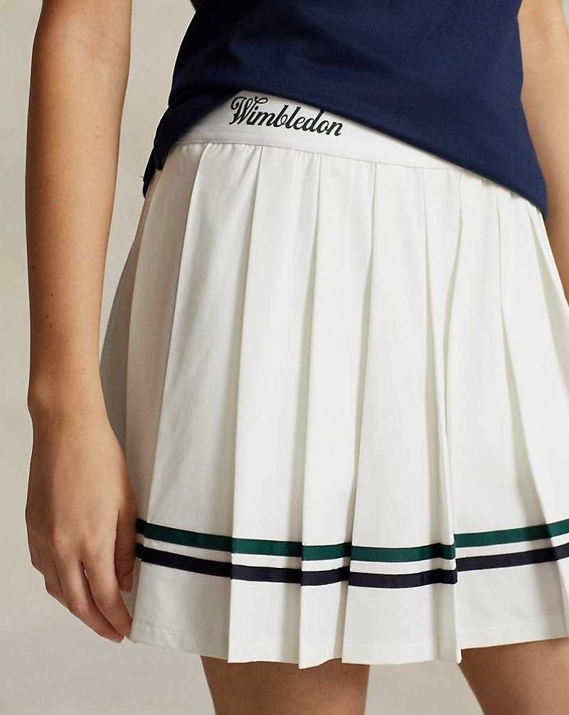 Short Ralph Lauren Wimbledon Performance Pleated Skort Mujer Blancos | OAUBFKN-05 - vista 5