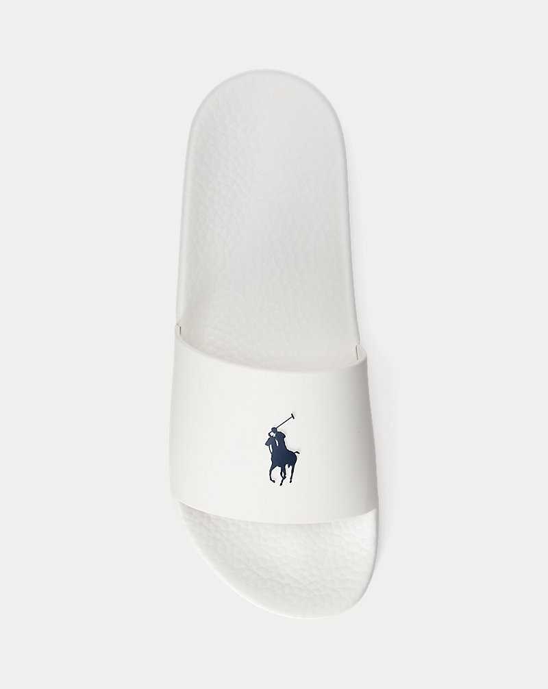 Slide Ralph Lauren Signature Pony Camo Hombre Deckwash White/Navy Pp | WGKZTQP-29 - vista 4