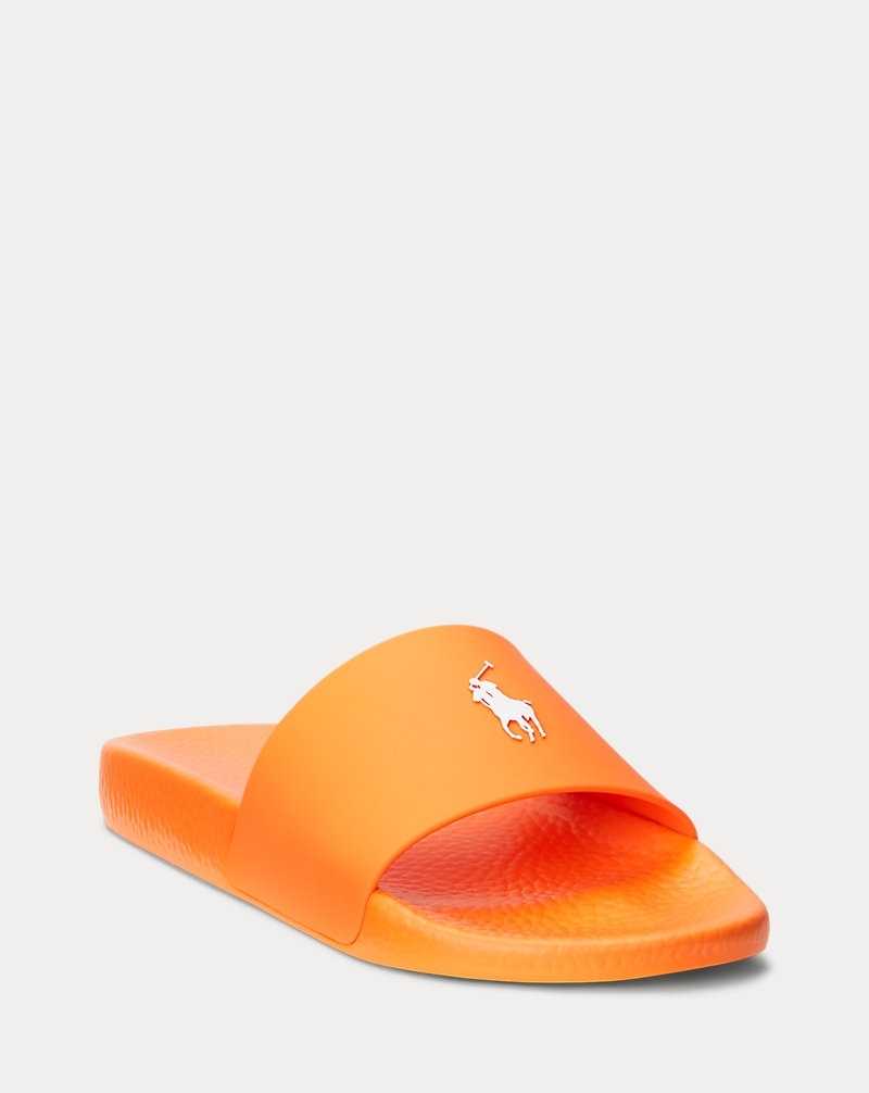 Slide Ralph Lauren Signature Pony Hombre Orange/white | GEITVHR-02 - vista 2