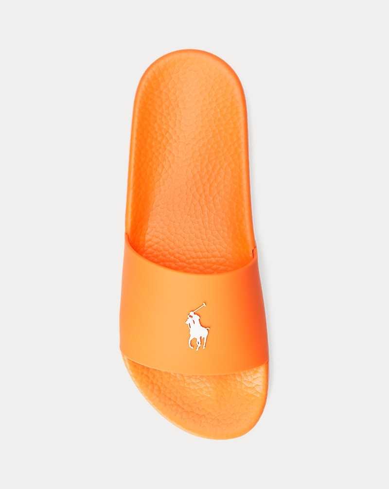 Slide Ralph Lauren Signature Pony Hombre Orange/white | GEITVHR-02 - vista 4
