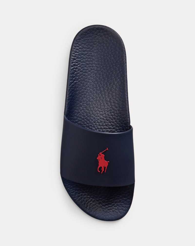 Slide Ralph Lauren Signature Pony Hombre Navy/Red | QIRJCBG-46 - vista 4
