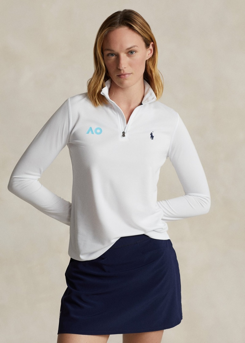 Sudadera Australian Open Quarter-Zip Pullover Mujer Beige | IFHQ45281 - vista 1