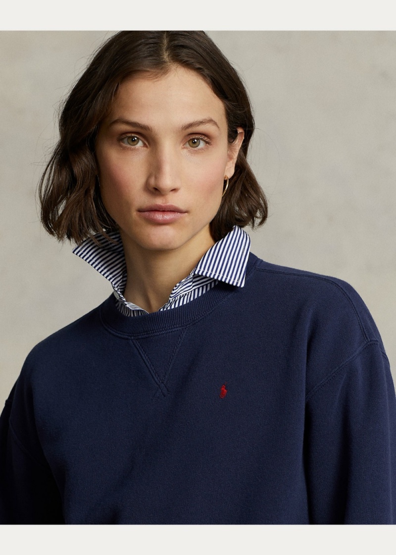 Sudadera Fleece Crewneck Pullover Mujer Azul Marino | GRSF74186 - vista 4