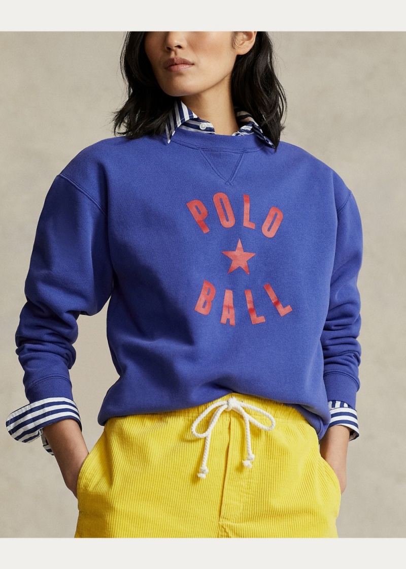 Sudadera Polo Ball Fleece Crewneck Mujer Azul Marino | OLRQ09476 - vista 5