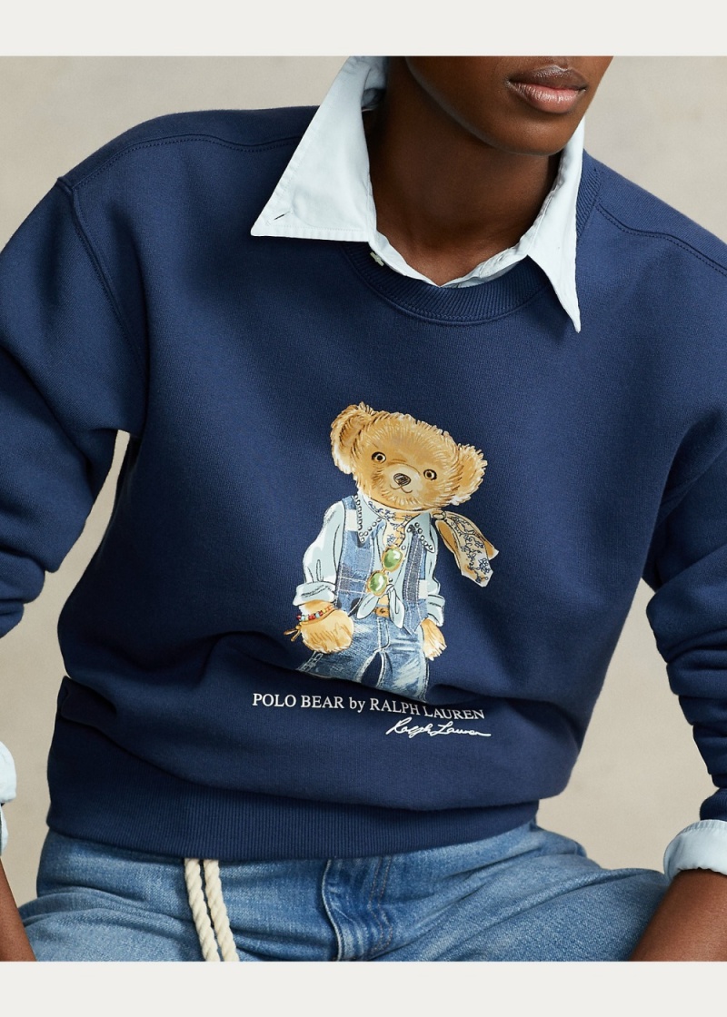 Sudadera Polo Bear Algodon-Blend Mujer Azul Marino | PWZT86371 - vista 2