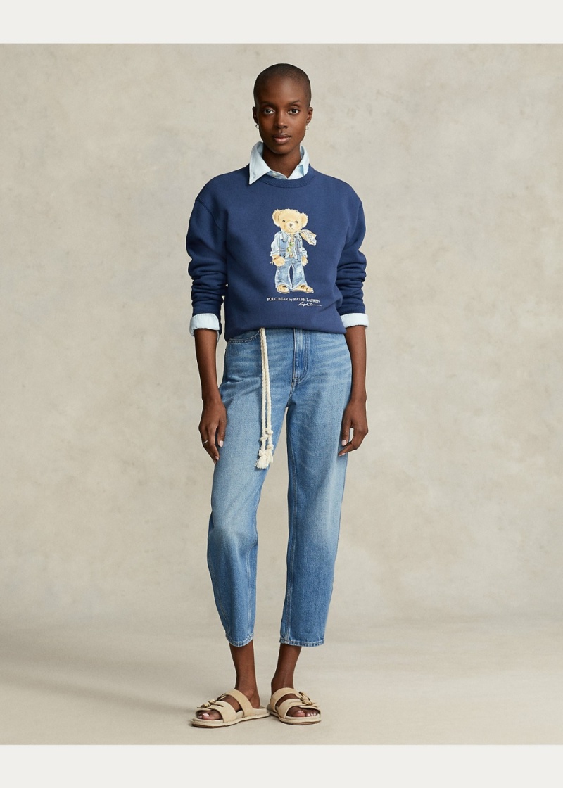 Sudadera Polo Bear Algodon-Blend Mujer Azul Marino | PWZT86371 - vista 5