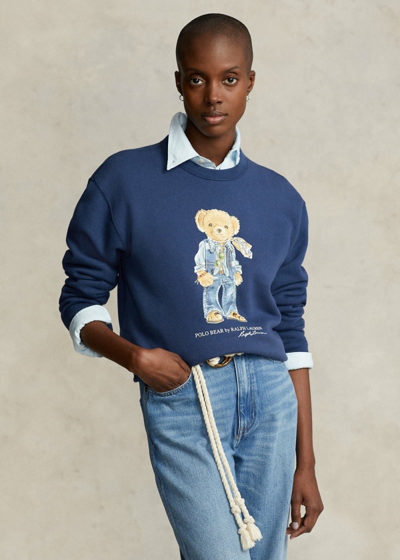 Sudadera Polo Bear Algodon-Blend Mujer Azul Marino | PWZT86371 - vista 1