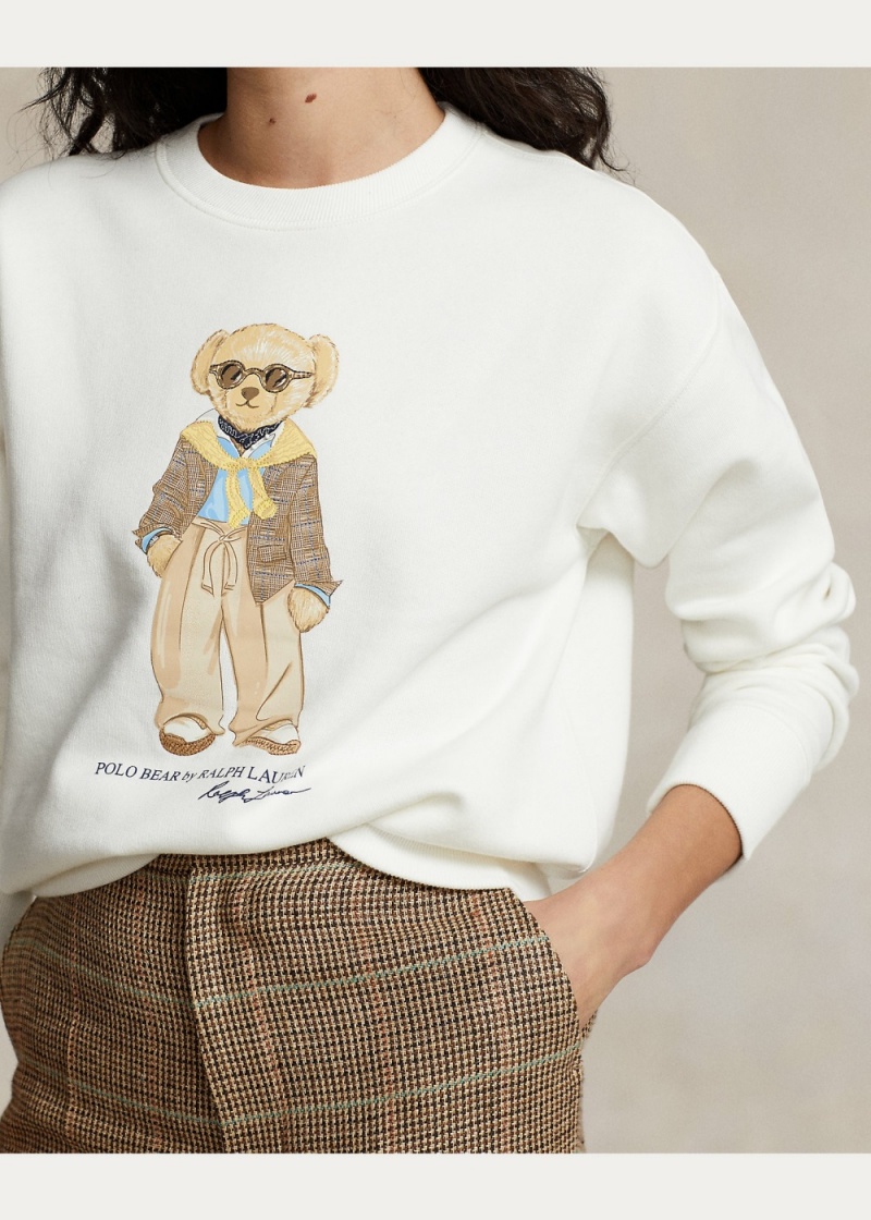 Sudadera Polo Bear Fleece Crewneck Mujer Azules | VASG46087 - vista 5