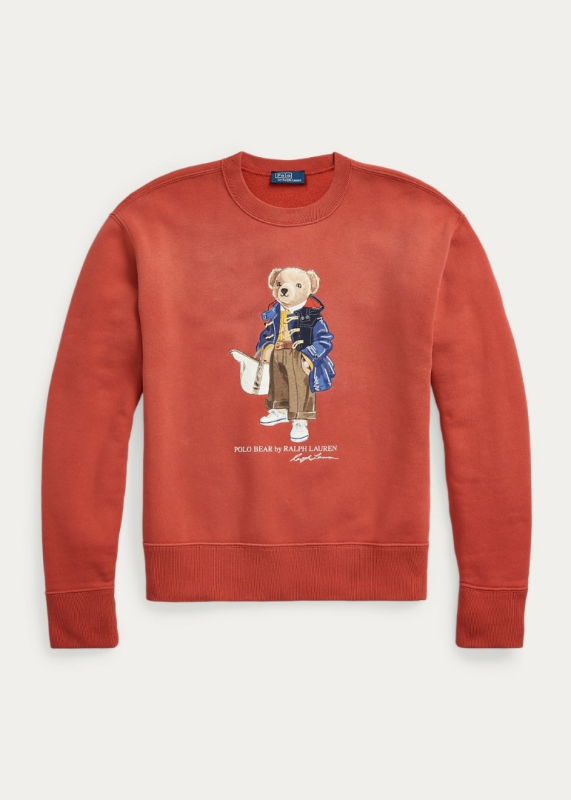Sudadera Polo Bear Fleece Crewneck Mujer Rojos | HLUC47963 - vista 2