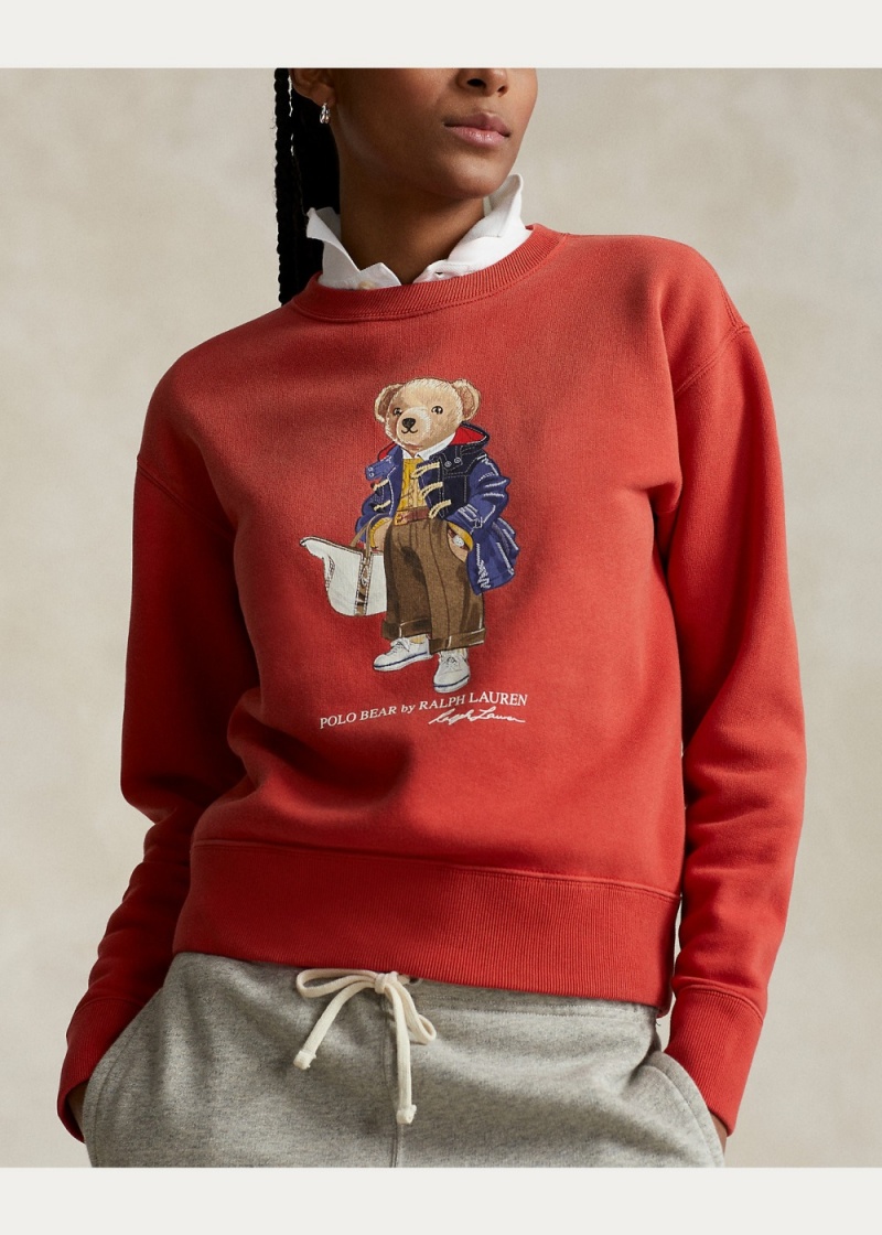 Sudadera Polo Bear Fleece Crewneck Mujer Rojos | HLUC47963 - vista 5
