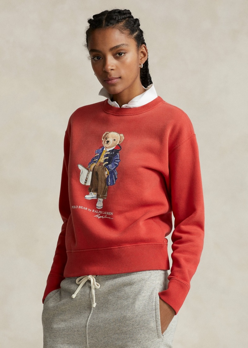 Sudadera Polo Bear Fleece Crewneck Mujer Rojos | HLUC47963 - vista 1
