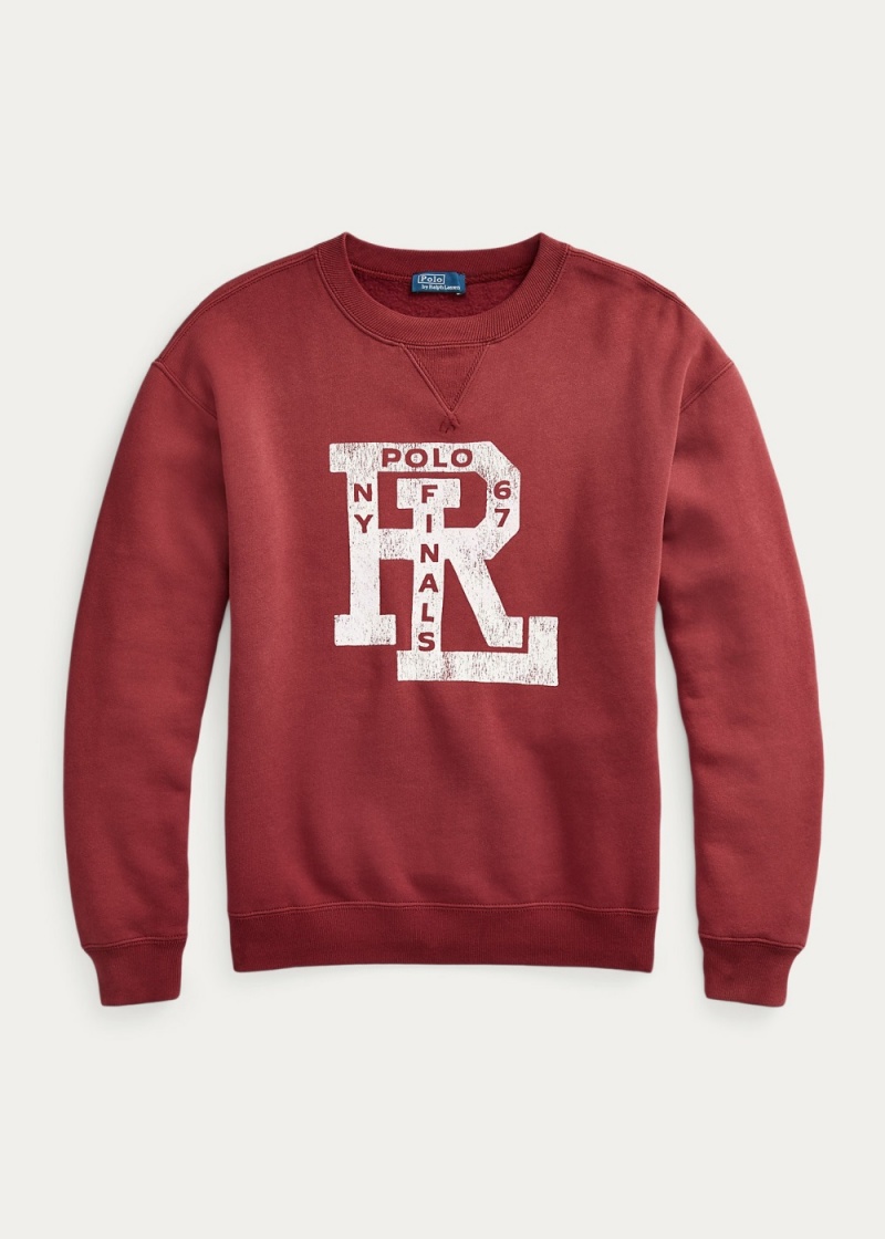 Sudadera RL-Logo Fleece Crewneck Mujer Rojos Oscuro | LETB43097 - vista 2