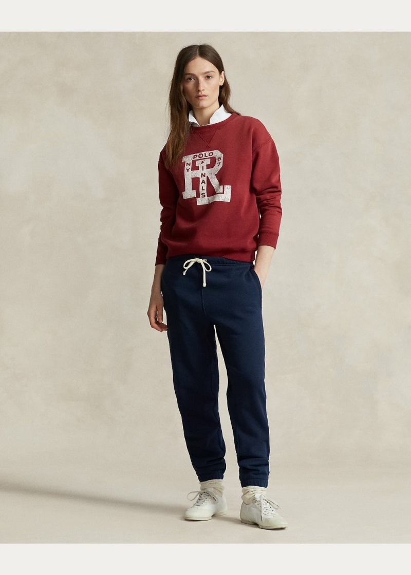 Sudadera RL-Logo Fleece Crewneck Mujer Rojos Oscuro | LETB43097 - vista 3