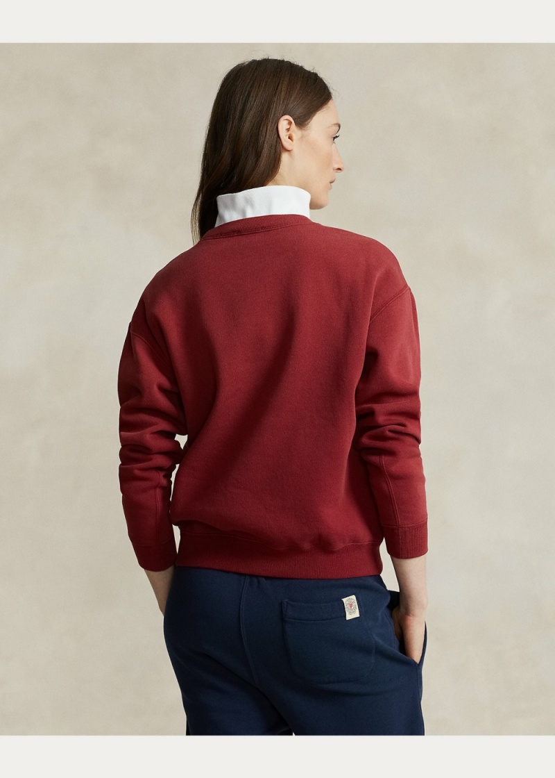 Sudadera RL-Logo Fleece Crewneck Mujer Rojos Oscuro | LETB43097 - vista 4