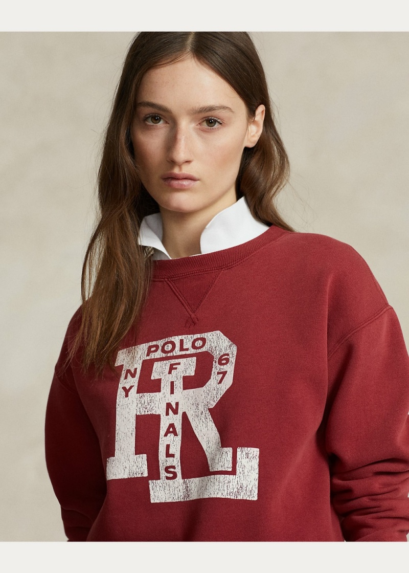 Sudadera RL-Logo Fleece Crewneck Mujer Rojos Oscuro | LETB43097 - vista 5