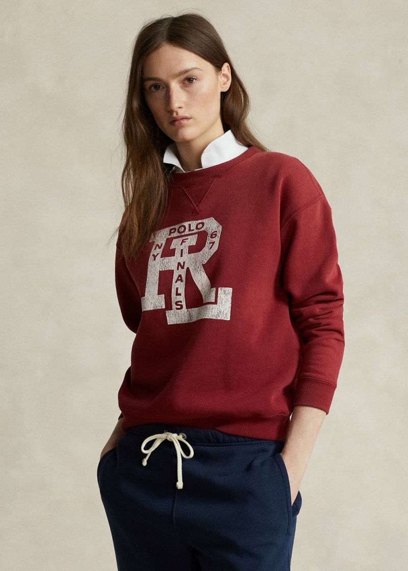 Sudadera RL-Logo Fleece Crewneck Mujer Rojos Oscuro | LETB43097 - vista 1