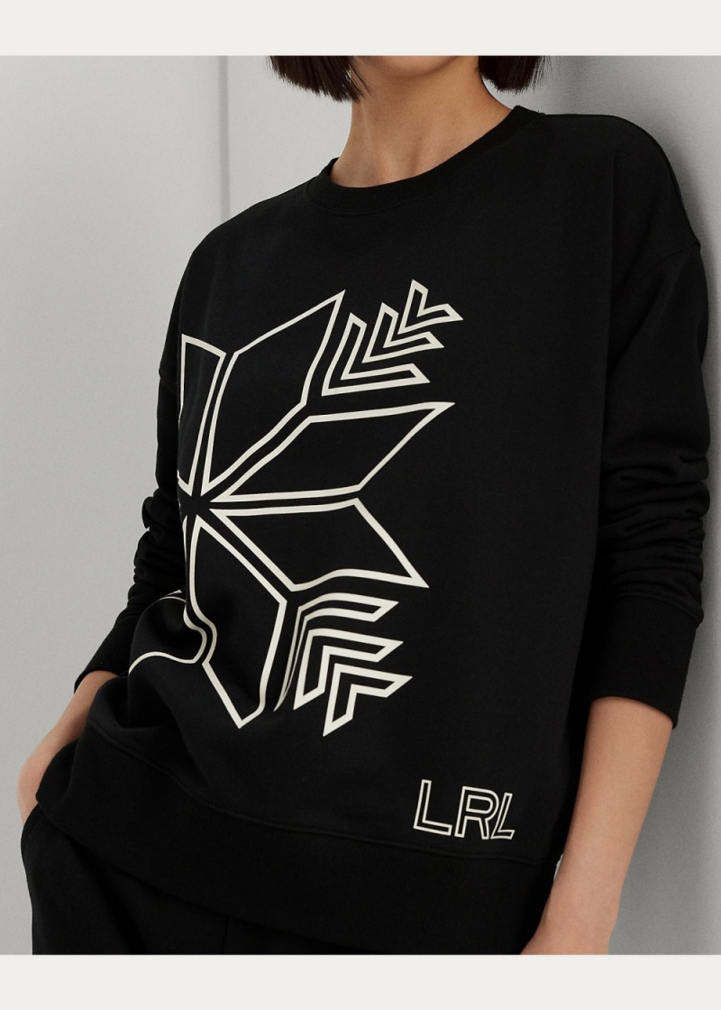 Sudadera Snowflake-Estampados French Terry Pullover Mujer Negros | ZPSN06841 - vista 2