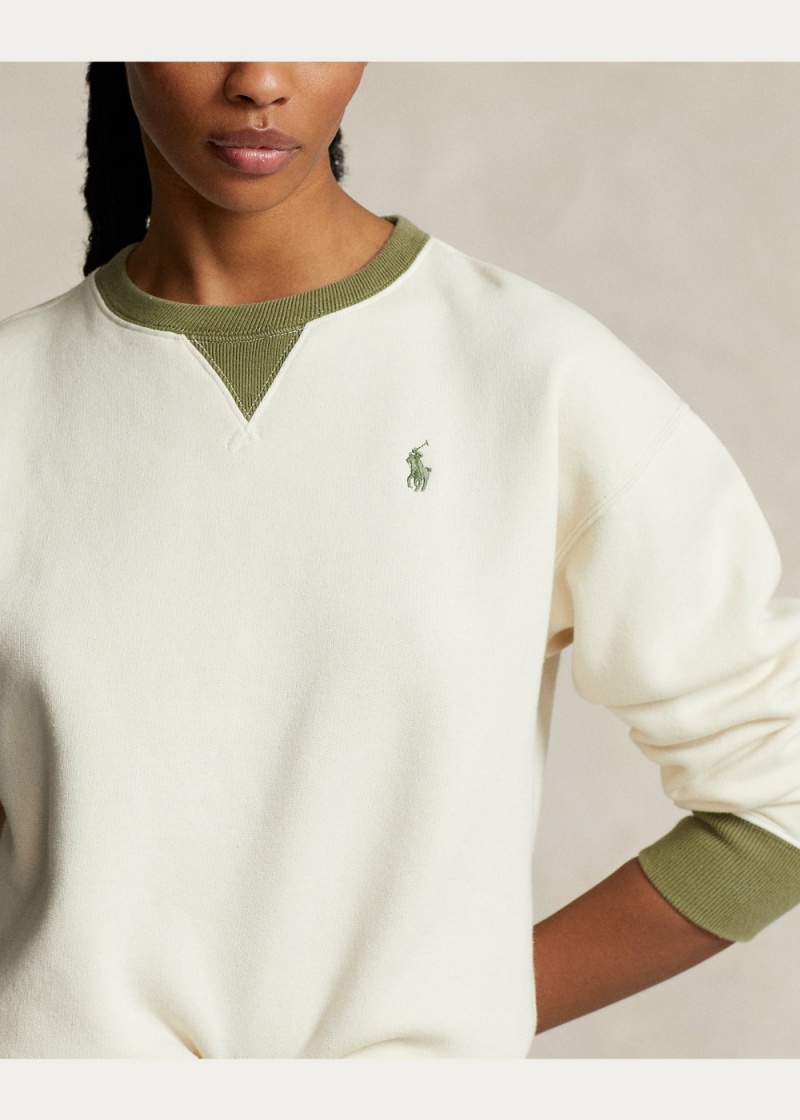 Sudadera Two-Tone Fleece Crewneck Mujer Verdes | EZSX46709 - vista 4