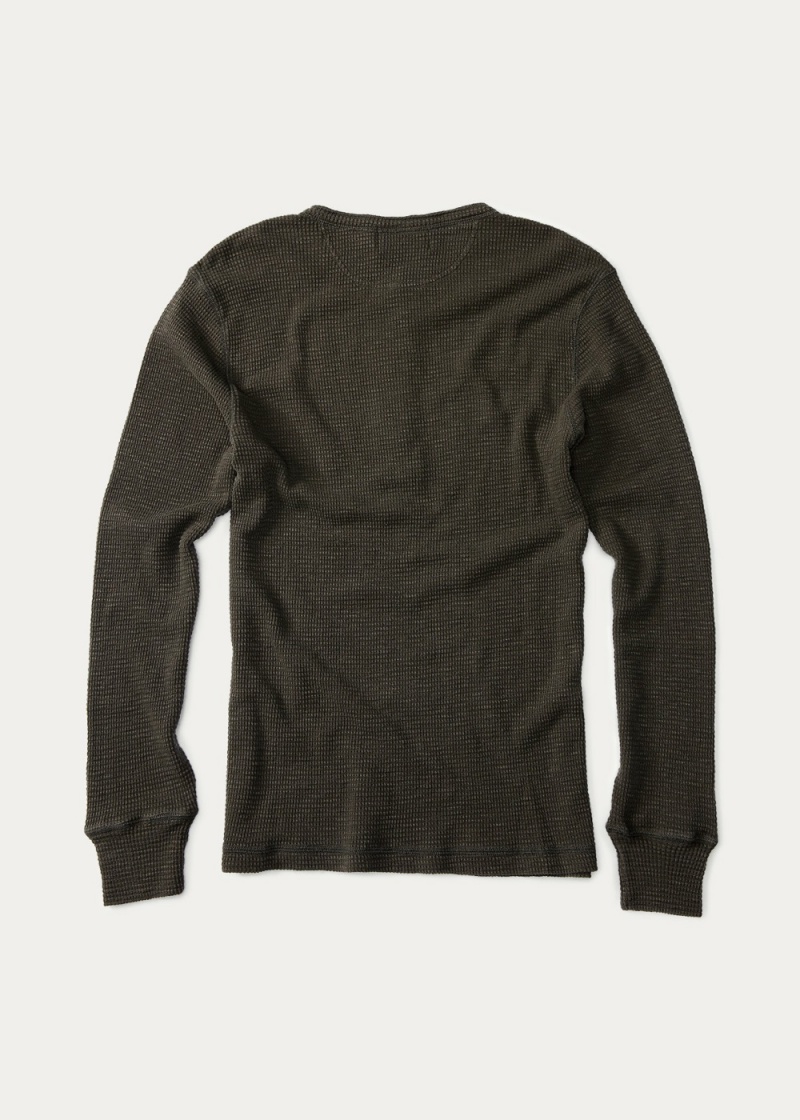 Sudadera Waffle-Knit Henley Shirt Hombre Naranjas | MPOQ87492 - vista 2