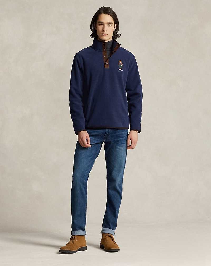 Sudadera con Capucha Ralph Lauren Bear Brushed Fleece Hombre Azul Marino | TSUWCBZ-51 - vista 3
