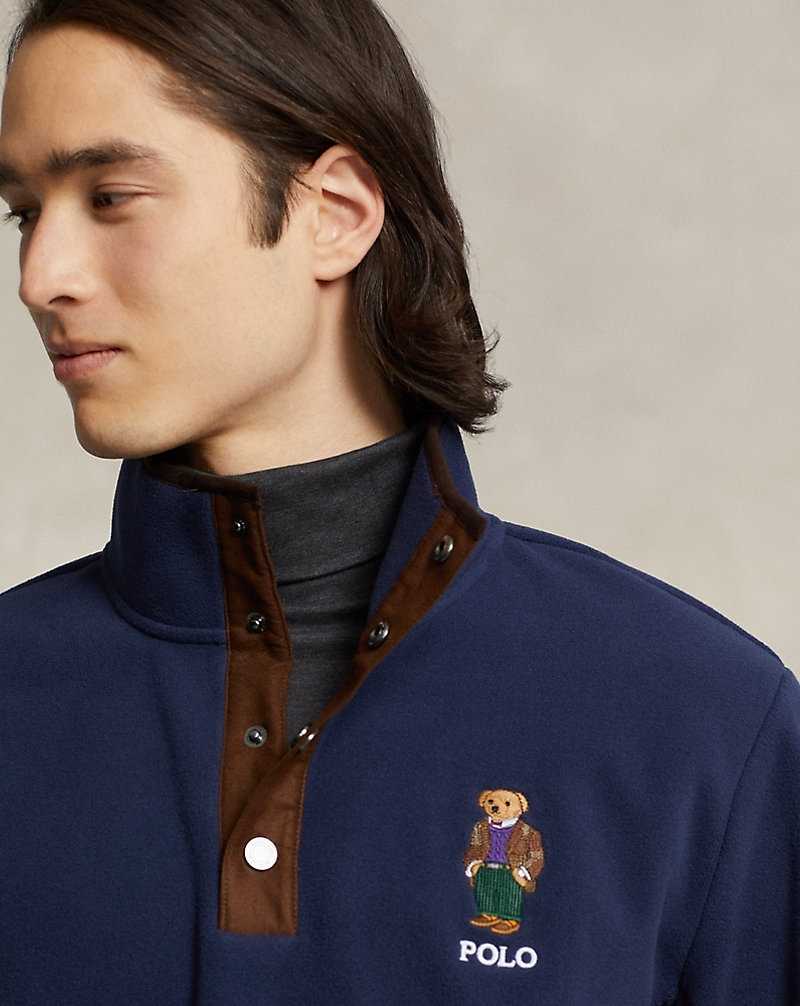 Sudadera con Capucha Ralph Lauren Bear Brushed Fleece Hombre Azul Marino | TSUWCBZ-51 - vista 5