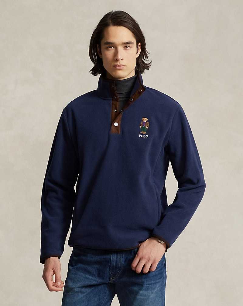 Sudadera con Capucha Ralph Lauren Bear Brushed Fleece Hombre Azul Marino | TSUWCBZ-51 - vista 1
