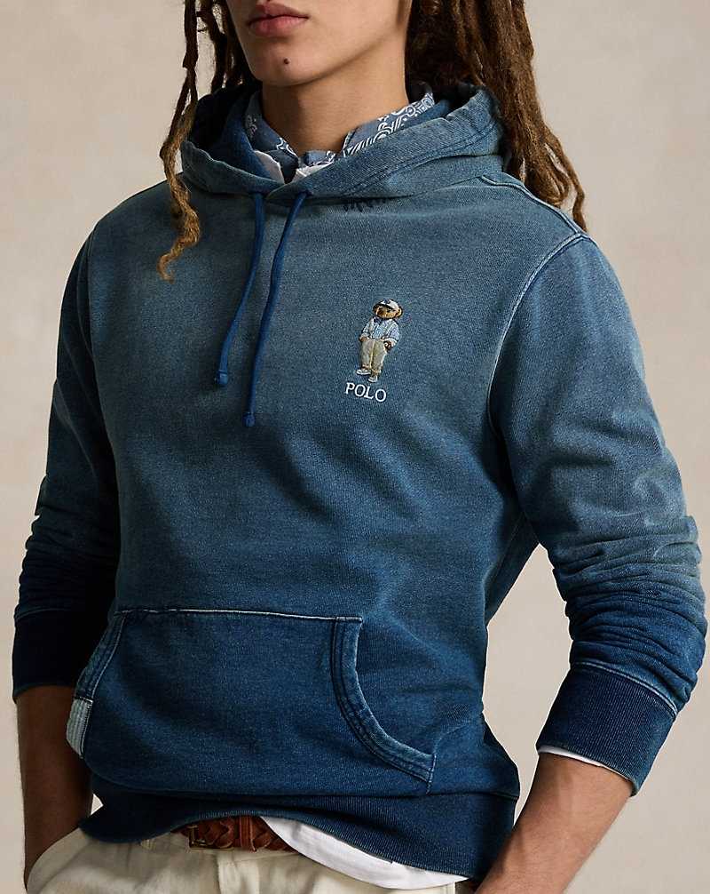 Sudadera con Capucha Ralph Lauren Bear Indigo French Terry Hombre Azules Oscuro | ELDJSQU-39 - vista 5