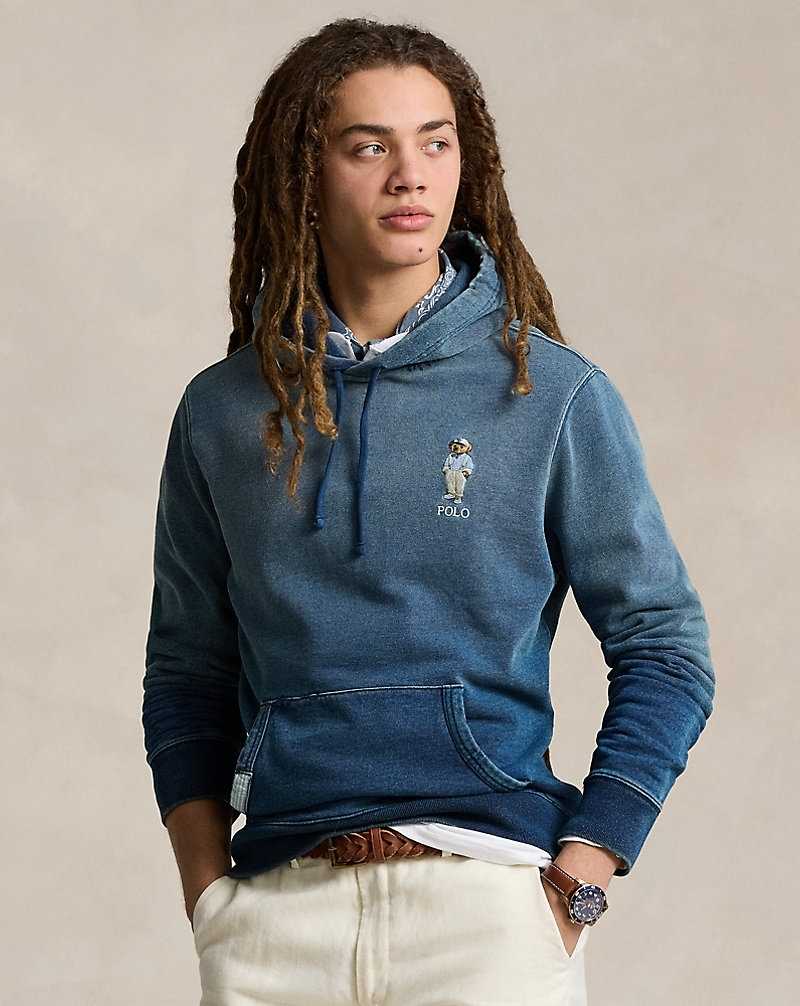 Sudadera con Capucha Ralph Lauren Bear Indigo French Terry Hombre Azules Oscuro | ELDJSQU-39 - vista 1