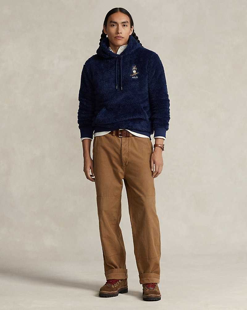 Sudadera con Capucha Ralph Lauren Bear Pile Fleece Hombre Azul Marino | LBATXSR-43 - vista 3