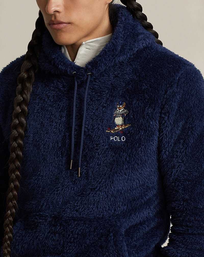 Sudadera con Capucha Ralph Lauren Bear Pile Fleece Hombre Azul Marino | LBATXSR-43 - vista 5