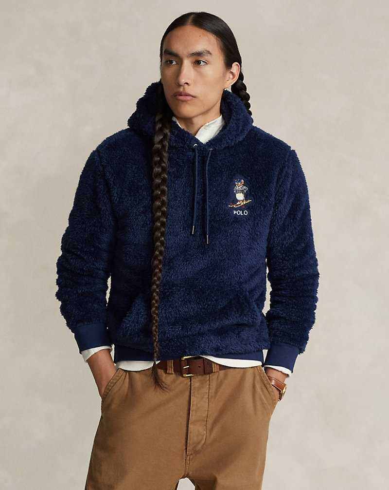 Sudadera con Capucha Ralph Lauren Bear Pile Fleece Hombre Azul Marino | LBATXSR-43 - vista 1